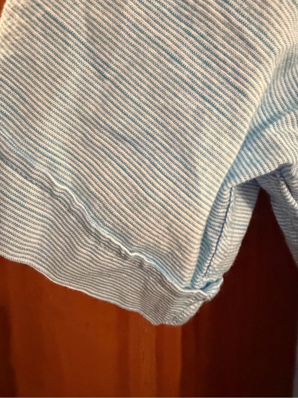 IZOD Saltwater Mens Shirt Blue/ White Fine Stripe Short Sleeve Cotton Size XXL